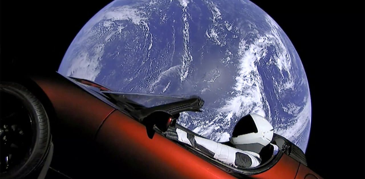 first car sent to space