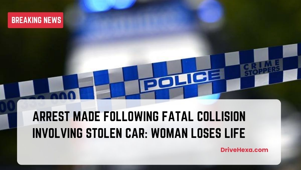Arrest after woman dies in collision with stolen car