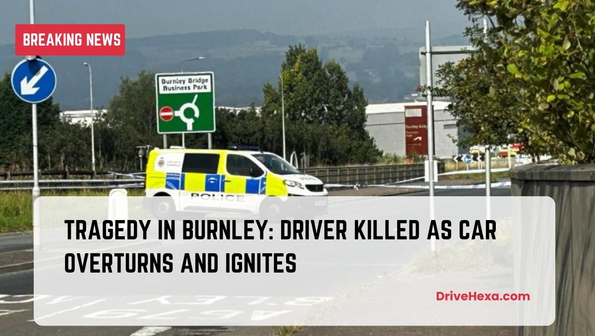 Burnley: Driver dies after car overturns and catches fire
