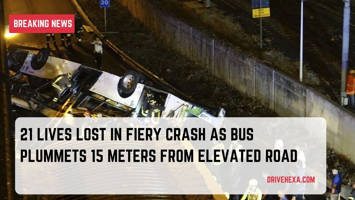 21 Lives Lost in Fiery Crash as Bus Plummets 15 Meters from Elevated Road